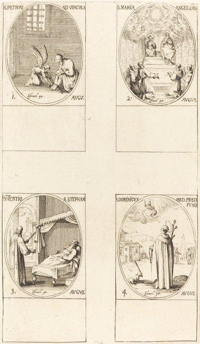Pyhä Pietari, apostoli; St. Mary of Angels; Pyhän Stephenin ruumiin löytäminen; St. Dom tekijältä Jacques Callot