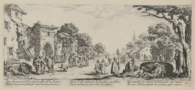 Kuolevia tienvarressa, sarjan "Sodan kauhut" lehti 16 tekijältä Jacques Callot