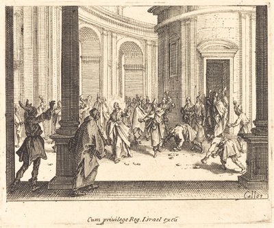 Jeesuksen kivittäminen tekijältä Jacques Callot