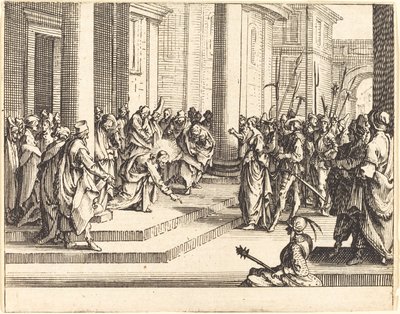 Jeesuksen kivittäminen, 1635. tekijältä Jacques Callot