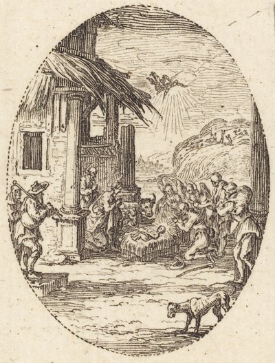 Paimenten palvonta, n. 1631. tekijältä Jacques Callot