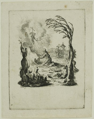Agonia puutarhassa, teoksesta Pieni intohimo (The Small Passion) tekijältä Jacques Callot