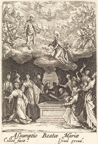 Neitsyt taivaaseenastuminen vuonna 1630 tai sen jälkeen. tekijältä Jacques Callot