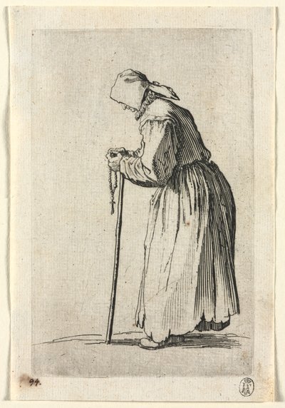 The Beggars: Beggar at Her Rosary tekijältä Jacques Callot