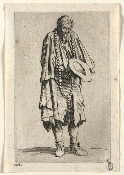 Kerjäläiset: Kerjäläinen ja ruusukko tekijältä Jacques Callot