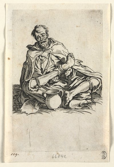 Kerjäläiset: Malingerer, c. 1623. tekijältä Jacques Callot