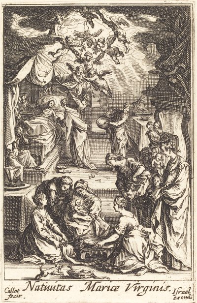 Neitsyen syntymä vuonna 1630 tai sen jälkeen. tekijältä Jacques Callot