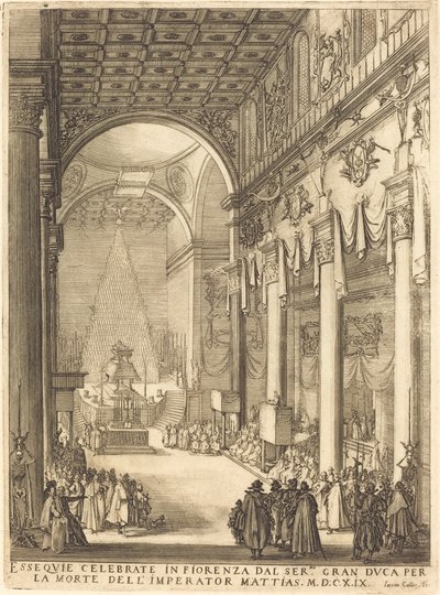 Keisari Mathiasin katafalkki tekijältä Jacques Callot