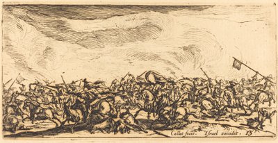 Ratsuväen taistelu miekoilla, n. 16321634. tekijältä Jacques Callot