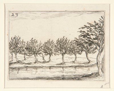 Pylväät veden reunalla - ei. 23 sarjasta tekijältä Jacques Callot