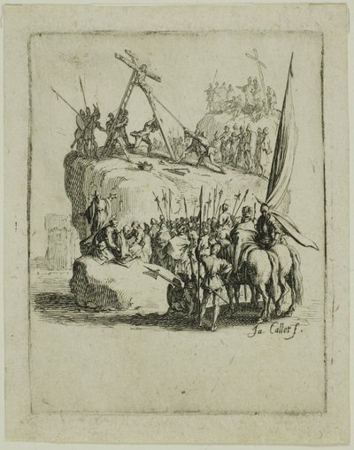 Ristiinnaulitseminen, teoksesta Pieni passio tekijältä Jacques Callot