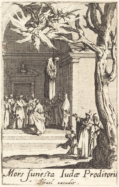 Juudaksen kuolema, n. 16341635. tekijältä Jacques Callot
