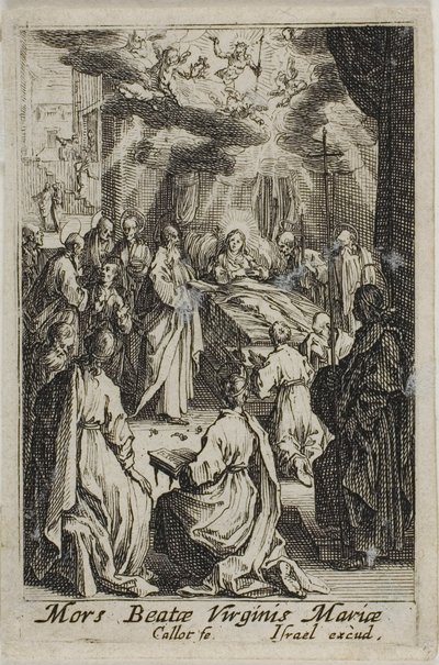 Neitsyt Marian kuolema, Neitsyt Marian elämä -teoksesta. tekijältä Jacques Callot