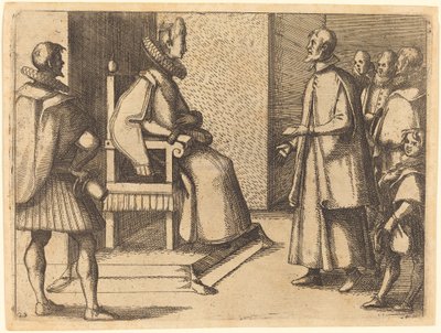 Toscanan lähettiläs kiittää kuningatarta tekijältä Jacques Callot