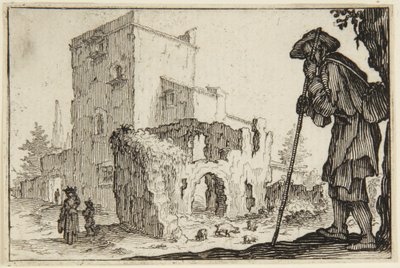 Karjapaimen ja rauniot tekijältä Jacques Callot