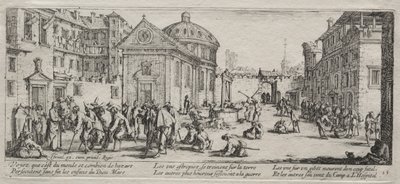 Sodan suuret kurjuudet: Sairaala, 1633. tekijältä Jacques Callot