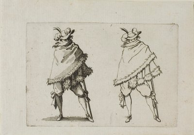 Mies käärittynä takkiinsa, Capricesista tekijältä Jacques Callot