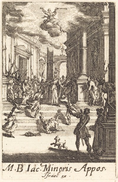 Pyhän Jaakobin marttyyrikuolema, n. 16341635. tekijältä Jacques Callot