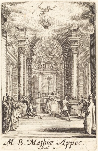 Pyhän Mattiaan marttyyrikuolema, n. 16341635. tekijältä Jacques Callot