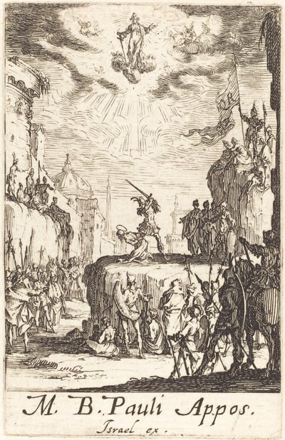 Pyhän Paavalin marttyyrikuolema, n. 16341635. tekijältä Jacques Callot