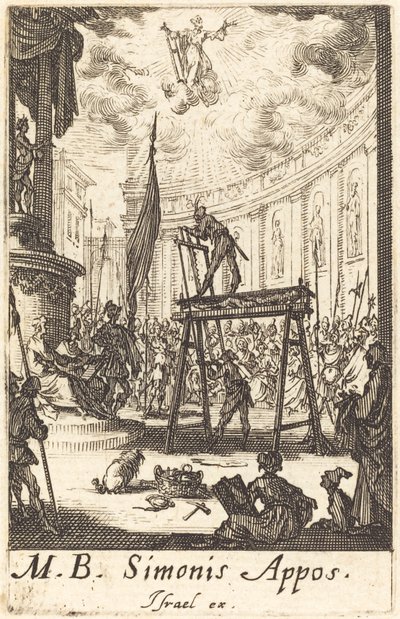 Pyhän Simonin marttyyrikuolema, n. 16341635. tekijältä Jacques Callot