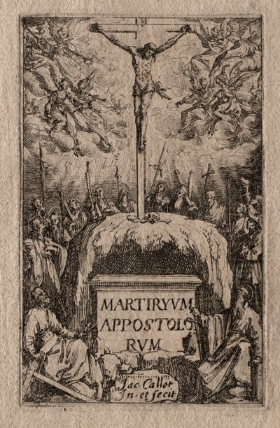 Apostolien marttyyrikuolema: Frontispiece tekijältä Jacques Callot