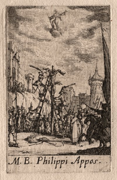 Apostolien marttyyrikuolema: Pyhä Filippus tekijältä Jacques Callot