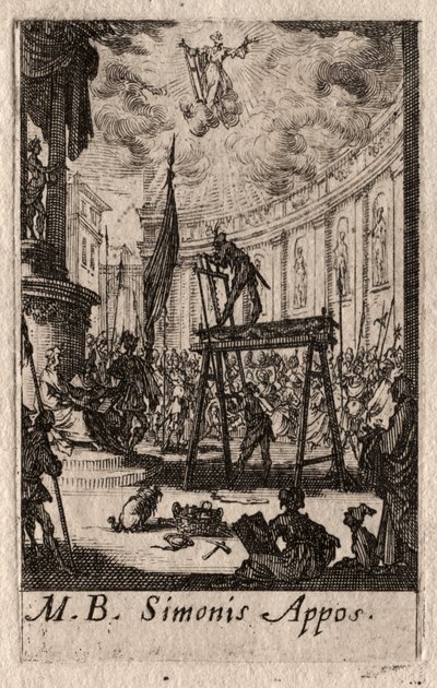 Apostolien marttyyrikuolema: Pyhä Simon tekijältä Jacques Callot
