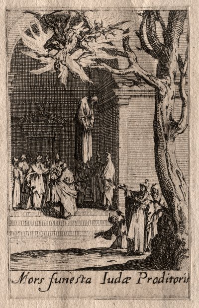 Apostolien marttyyrikuolema: Juudaksen kuolema. tekijältä Jacques Callot
