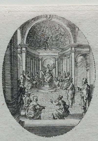 Passion mysteerit: Kristus kiistelee lääkäreiden kanssa. tekijältä Jacques Callot