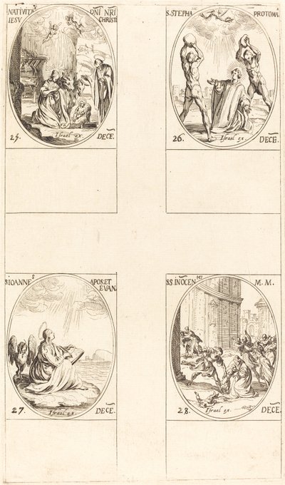 Syntymä, St. Stephen, St. John, Holy Innocents. tekijältä Jacques Callot