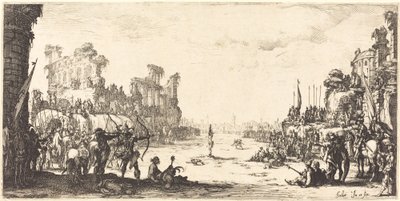 Arrows Saint Sebastianin koettelemus, n. 16321633. tekijältä Jacques Callot