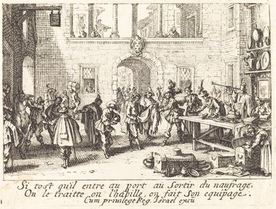 Vanhemmat antavat lahjoja, 1635. tekijältä Jacques Callot
