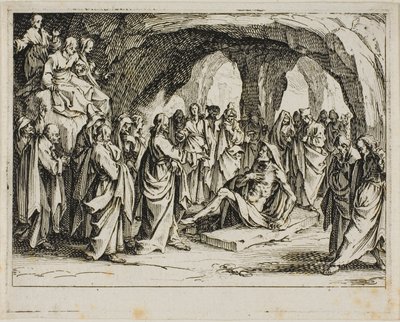 Lasaruksen ylösnousemus, Uudesta testamentista. tekijältä Jacques Callot