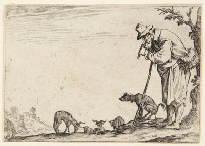 Huilua soittava paimen tekijältä Jacques Callot