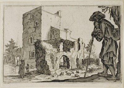 Paimen ja rauniot, Capricesista tekijältä Jacques Callot