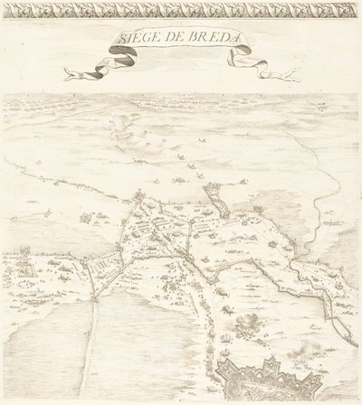 Bredan piiritys [levy 2/6] tekijältä Jacques Callot