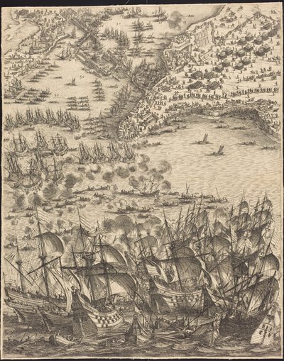 La Rochellen piiritys [laatta 11 kaikkiaan 16 laatasta; sarjaan kuuluvat 1952.8.97-112] tekijältä Jacques Callot