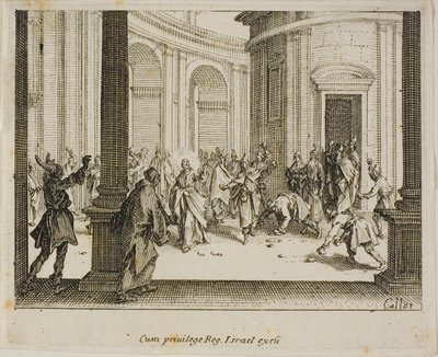Jeesuksen kivittäminen, Uudesta testamentista tekijältä Jacques Callot