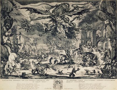 Pyhän Antoniuksen kiusaus, 1635. tekijältä Jacques Callot