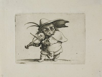 Viulunsoittaja, Varie Figure Gobbi tekijältä Jacques Callot