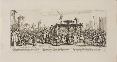 The Wheel, levy neljätoista kirjasta The Miseries of War tekijältä Jacques Callot
