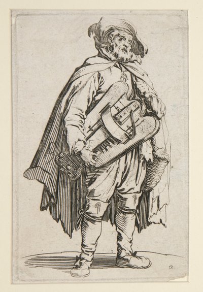 The Beggars (Le Joueur de Vielle) hurdy-gurdy-soitin tekijältä Jacques Callot