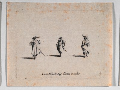 Kolme ratsumiestä, teoksesta Les Fantaisies de Noble J. Callot ... tekijältä Jacques Callot