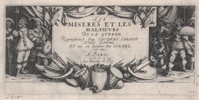 Otsikkosivu, Sodan kurjuudet tekijältä Jacques Callot