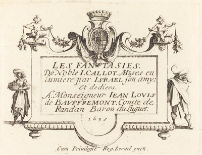 "Fantasiat" otsikkosivu tekijältä Jacques Callot
