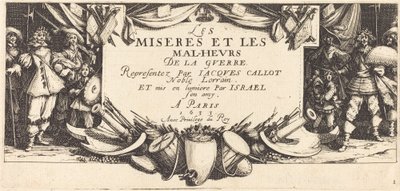 Otsikko "The Large Miseries of War" tekijältä Jacques Callot