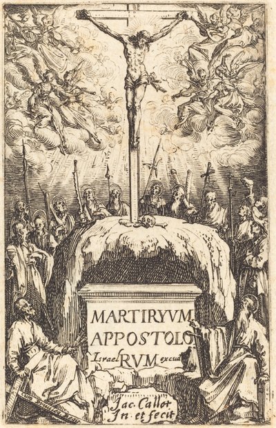 Otsikko "Apostolien marttyyrikuolemat" tekijältä Jacques Callot