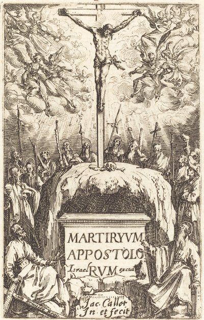Otsikko "Apostolien marttyyrikuolemat" tekijältä Jacques Callot