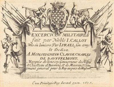 Otsikko "Sotilasharjoitukset" tekijältä Jacques Callot